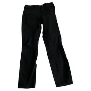 Bullhead Women’s High Rise Skinniest Ankle Black Distressed Jeans size 27